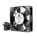 Hoch leistungs Lüfter rahmen aus Aluminium legierung, Dicke des Lüfter rahmens beträgt bis zu 3,5 mm, 220V 120mm Lüfter kann reibungslos bei -40℃- 70℃ betrieben werden,