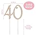 40 Cake Topper - Premium Rose Gold Metal - 40th Birthday or Anniversary Party Sparkly Rhinestone Decoration Makes a Great Centerpiece - Now Protected in a Box