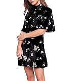 Free People Be My Baby Velvet Floral Print High Neck Mini Dress Black Size 6