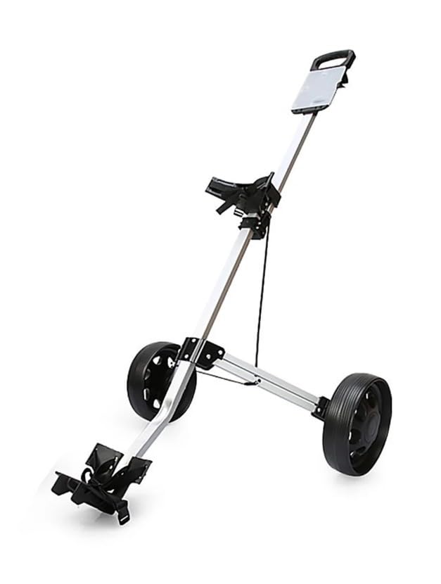 Golfbuy Two-Wheel Aluminum Alloy Golf Push Cart | Lightweight & Foldable Golf Trolley for Easy Transport | Durable Stand & Smooth Maneuvering-image-21