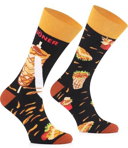 TODO Lustige Döner Kebab Socken Herren und Damen, Socken mit Döner Motiv 39-42