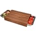 Produktbild Navaris XL Bambus Schneidebrett mit Auffangschale - Holz Brett 2X Edelstahl Schale ausziehbar - 41x28,5x6,8cm Schneidbrett 2 Schalen