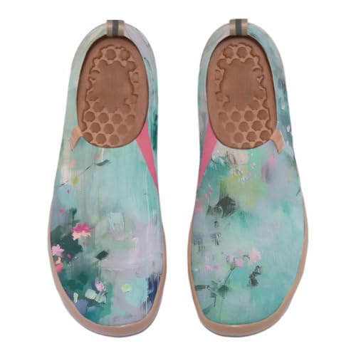 Onehorse Women Slip On Walking Shoes Hand Painted Casual Knit Loafers