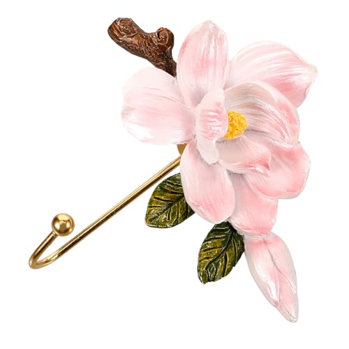 Gadpiparty Floral Relief Wall Hook Decorative Flower Hanging Hook for Coats Hats Towels Sturdy Plastic Resin Entryway Hanger Easy Installation Elegant Home Decor