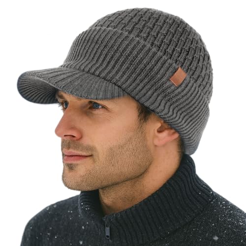 Image of TOP-EX DryKnit 50% Merino Wool Waterproof Brim Beanie, Polartec Lined