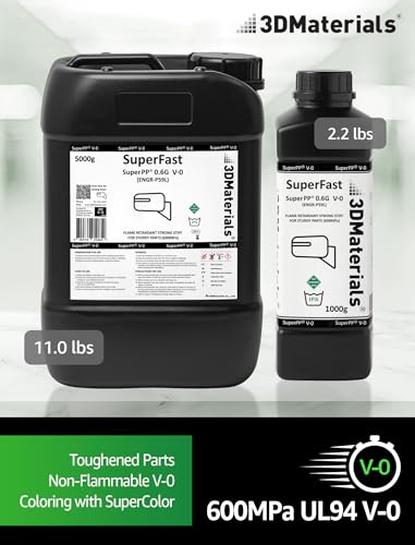 SuperPP 0.6GPa UL94 V-0, das robusteste 3D-Druckerharz für flammhemmende Ingenieurteile, hergestellt in Korea (1000g, Klar)