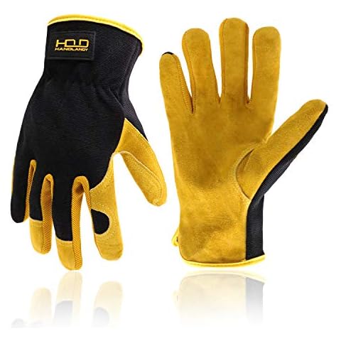 HANDLANDY Durable Leather Gardening Gloves Cover