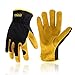 Produktbild HANDLANDY Herren Gartenhandschuhe aus Leder, Arbeitshandschuhe für Garten & Bauarbeiten, Geschickliche & atmungsaktive Bauhandschuhe (L)