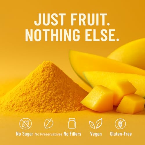 Image of Confect Mango Alphanso Powder | Pure & Natural Fruit Powder for Smoothies, Baking, Beverages, Juices, Tea & DIY Recipes | Vegan, Gluten-Free, No Added Sugar - 200 Gms