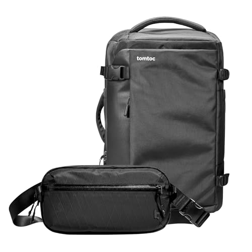tomtoc Travel Backpack 40L with 3.5L X-Pac Sling Bag with