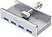 Price comparison product image ORICO USB 3.0 Hub Clamp Adapter, Aluminum 4 Port USB 3.0 Clip-type Aluminum Alloy Portable Size Travel Super Speed Hub Station(MH4PU)