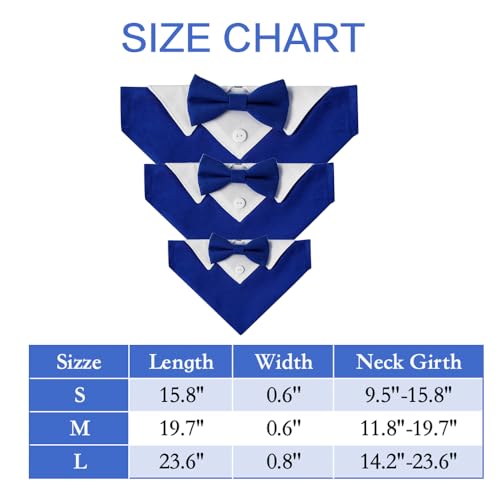 Dog Tuxedo Collar Dog Suit for Wedding Engagement and Birthday, Formal Dog Tux Bandana Costume with Blue Bow Tie and Adjustable Buckle,Suitable for Medium Dog.(Blue, M) Dog Tuxedo Collar Dog Suit for Wedding Engagement and Birthday, Formal Dog Tux Bandana Costume with Blue Bow Tie and Adjustable Buckle,Suitable for Medium Dog.(Blue, M)