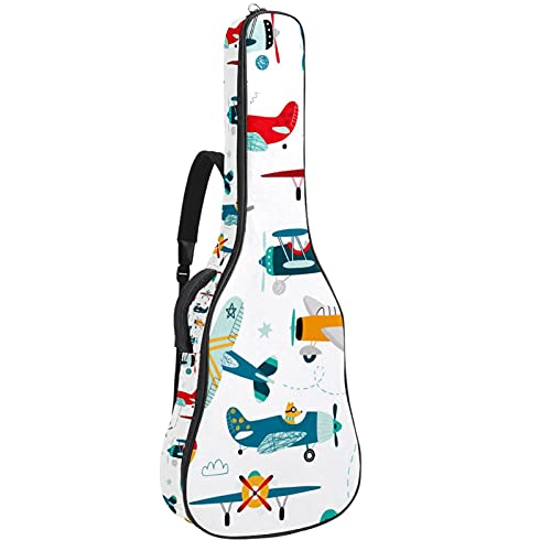 Housse guitare acoustique classique imperméable anti-choc avec motif avion coloré