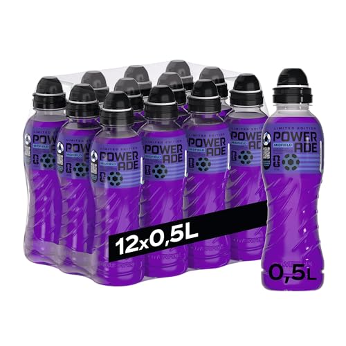 Powerade Sports Midfield Limitierte Edition zur Fußball WM Kalorienreduziertes Sportgetränk mit Zitrus-/Melonengeschmack - Elektrolytgetränk in Einweg-Flaschen mit Sport-Cap (12 x 500ml)