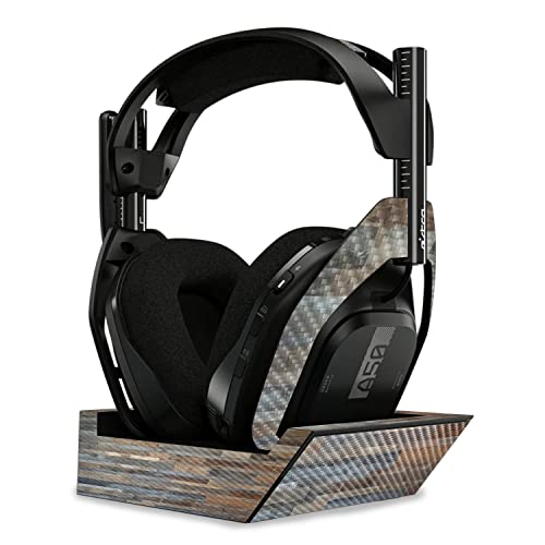 Image of MightySkins Carbon Fiber Skin Compatible with Astro A50 Wireless Headphones + Base Station (Gen 4) - Gray Wood | Protective, Durable Textured Carbon Fiber Finish | Easy to Apply | Made in The USA