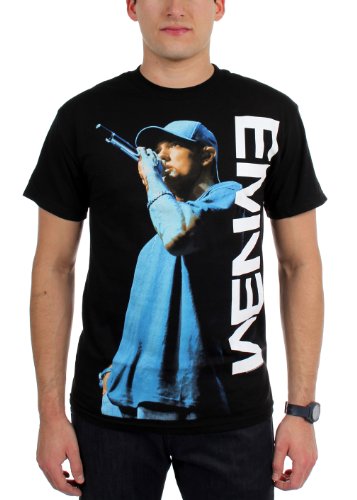Eminem - Camiseta - Hombre de color Negro de talla X-Large - Eminem - Uomo On The Mic (Camiseta), X-Large, Nero