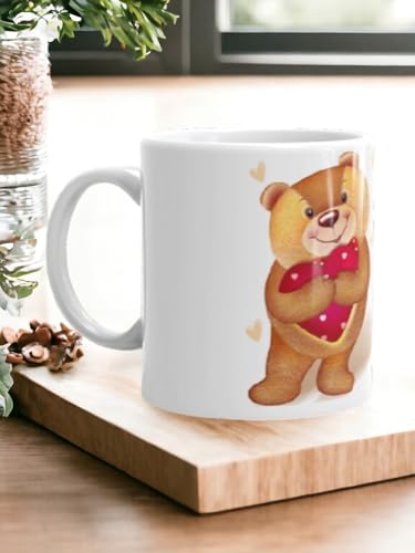 Image of Better Gift Flowers Happy Teddy Bear Day Mug, Round Shaped Multicolor Themed Coffee Mugs, Mug for Gifting, Gifting Items for Family, Friends & Closed Ones