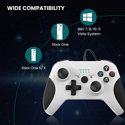 Yccsky Wired Controller For Xbox One/Xbox Series X|S,Pc Game Controller Compatible With Windows 11/10/8/7,Gamepad With Audio Jack And Dual-Vibration Turbo (White) #TOP1