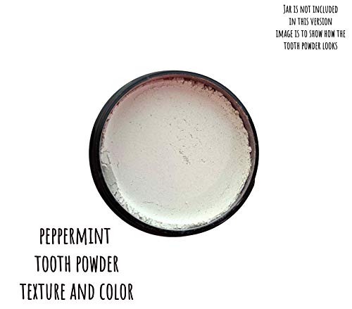 Zero Waste Up To 6 Month Supply Organic Vegan Fluoride Free Tooth Powder Peppermint Flavor- Ships Without Any Plastic Packaging I Natural Whitening I Stronger Teeth #TOP2