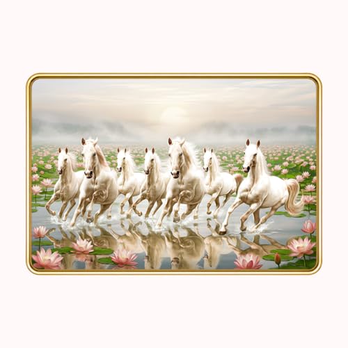 Image of 7 Running Horses Vastu Photo Frame, 8x12 Inch