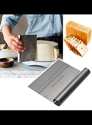 Image of Cake Decor Stainless Steel Large Dough Scrapper with Stainless Steel Handle - 24 cm