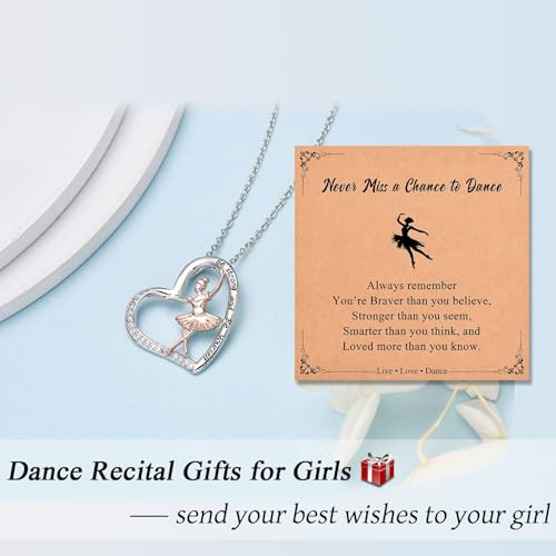 Image of Ballerina Necklace Dance Recital Gifts for Girls Women
