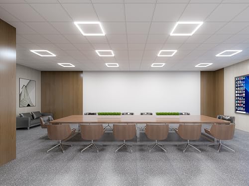 FENGSENGSHUIQI Flat Panel Light 2x2 Ft 6 Pack Led Frame Panel, Border Glow Light 45W 3600Lm Suitable for Offices, Shops, Bathrooms etc with Integrated Ceilings by FENGSENGSHUIQI - Image 2