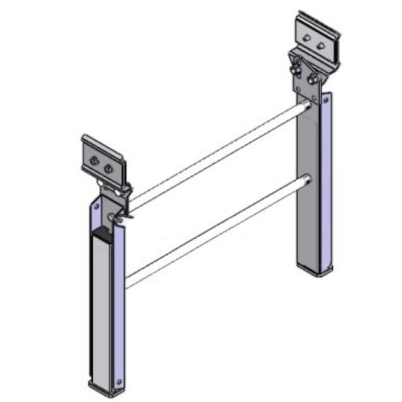 Sostegno piede gamba lamiera zincata per rulliera lineare folle larghezza mm.800 altezza regolabile mm.660-1000 PT/L80H660-1000F