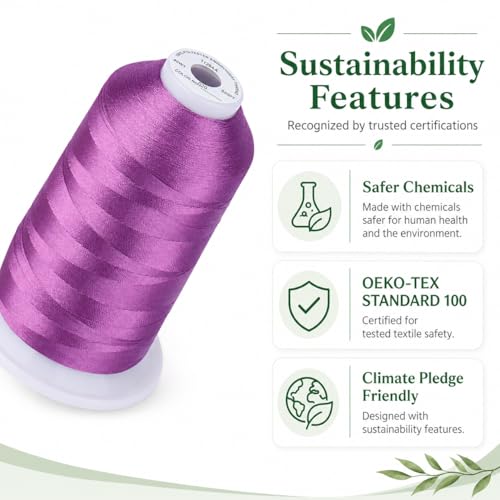 Image of Simthread 5500Yds /5000M 40WT Polyester Embroidery Thread Magenta 620 | High-yardage 5000M spool offers smooth feeding and stable 40WT polyester thread for home and commercial embroidery machines.
