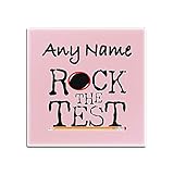 UNIGIFT Posavasos de Cristal Personalizable con Texto en inglés «Rock Test Glass» (diseño de ocasión), para Cualquier Nombre, Mensaje, único, Vidrio, Rosa, Cuadrado
