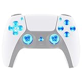 eXtremeRate マルチカラー 発光 D-パッド サムスティック シェアオプション ホームフェイスボタン PS5 コントローラー BDM-030 040 050用、クリアボタン 7色 9モード DTF V3 LEDキット - コントローラーではありません