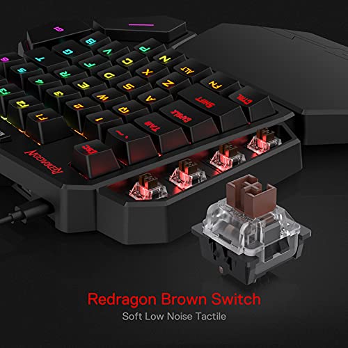 Image of Redragon K585 DITI Wired One-Handed RGB Mechanical Gaming Keyboard, 42 Keys Type-C Professional Gaming Keypad w /Upgraded Hot-Swappable Socket, 7 Onboard Macro Keys & Detachable Wrist Rest