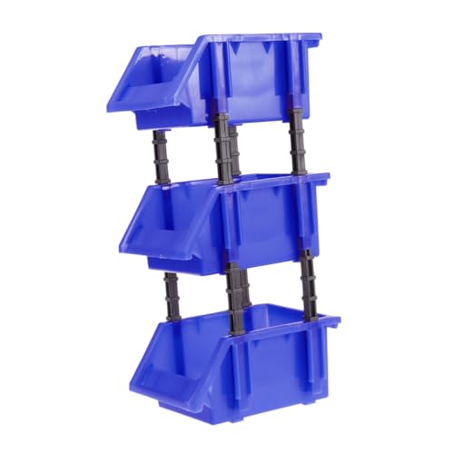 WOONEKY Thickened Plastic DIY Tool Box Component Storage Containers Mini Multipurpose Organizers for Daily Items Blue