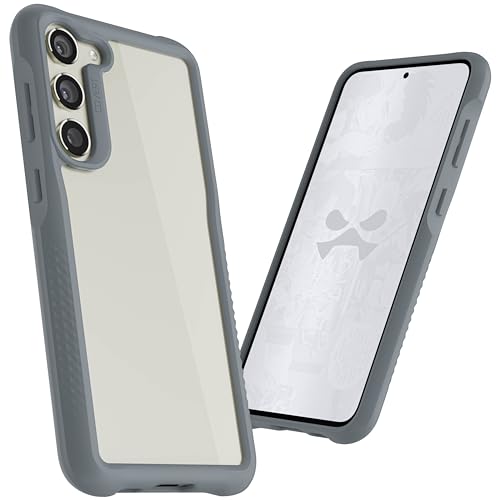 Image of Ghostek Covert Samsung Galaxy S23 Plus Clear Case with Military Grade Shockproof Protection, Non-Slip Grip, Protective Silicone Phone Cover Designed for 2023 Galaxy S23+ (6.6 inch) (Gray)