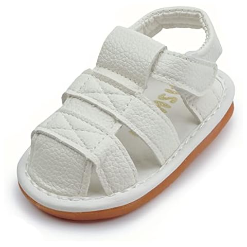 WILLFUN Baby Boy Girl Summer Infant Squeaky Sandals Premium Rubber Sole Closed-Toe Non-Slip Shoes Toddler First Walkers Cover