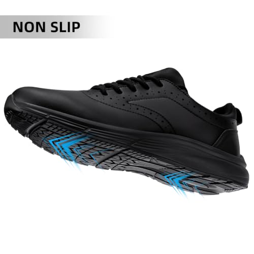 Image of LARNMERN Men's Non Slip Chef Shoes Slip On Leather Footwear