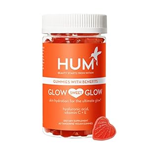 HUM Glow Sweet Glow – Hydrating Skin Supplements for Supporting Collagen Production – Antioxidant-Rich Vitamin C & E for Radiant Glowing Skin – 60 Non-GMO, Gluten-Free Gummies
