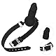 SXOVO Dildo Gag Realistischer Dildo Mund Knebel mit Ball Silikon Schwarz Mundball Penis Verstellbarer Riemen SM Analdildo Masturbator Sexspielzeug