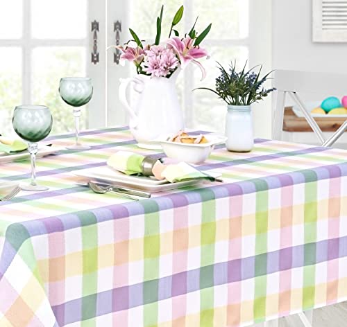 Home Bargains Plus Sweet Fun Block Plaid Fabric, Pastel Multi Plaid Stain And Wrinkle Resistant Napkins, Set Of 4 Napkins #TOP5