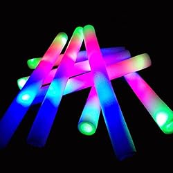 UODBUYO Glow Sticks Bulk-36 Pcs Glow in The Dark Party Supplies,LED Foam Sticks with 3 Modes Colorful Flashing Light Up…