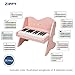 ZIPPY Kids Piano Keyboard, 25 Keys Digital Piano for Kids, Volume Adjustable, Mini Music Educational Instrument Toy, Wood Toy for Toddlers Girls Boys (Pink)