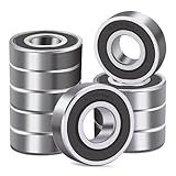 10 Pcs 6004-2RS Double Rubber Seal Bearings 20x42x12mm Bearing Steel and Double Rubber Sealed Miniature Deep Groove Ball Bearings