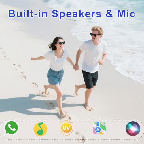 YouthWhisper Smart Glasses Bluetooth Sunglasses - Built-in Mic & Speakers | Hands-Free Calls | Wireless Camera Control | Voice Assistant | Type-C Fast Charging | UV400 Polarized Lenses Lightweiht