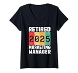 Photo Gallery donna ritirato 2025 marketing manager vintage retirement maglietta con collo a v Photo Gallery donna ritirato 2025 marketing manager vintage retirement maglietta con collo a v