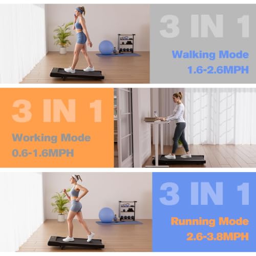 Image of 6% Incline 300 lbs Walking Pad Under Desk Treadmill | Quiet portable mini treadmill for home office with app & remote control. 100% pre-assembled and slim space-saving design.