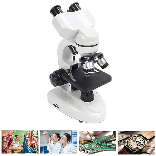 Image of Professional Compound Microscope 40X 5000X Magnification Metal Body with LED Lighting System Two Layer Mechanical Stage Fine Focus for Laboratory Inspection