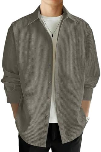 Leriya Fashion Men's Formal Button Down Shirt โ Slim Fit Shirt's for Men | Textured Long Sleeve Polycotton| Business & Meeting Ready (Available in Plus Size)