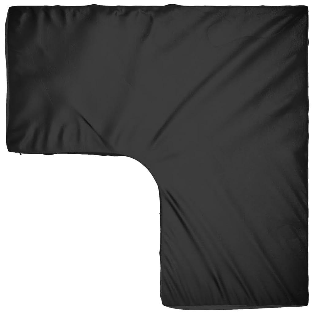 Pokrowiec na meble ogrodowe w kształcie litery L, 185 x 185 x 90 cm, wodoszczelna plandeka z polietylenu z 12 oczkami aluminiowymi i linką do ciągnięcia, odporna na działanie promieni UV i łatwa w
