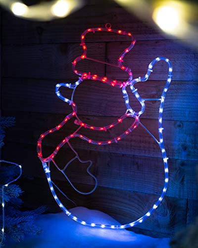 WeRChristmas Christmas Waving Snowman Rope Light Silhouette Decoration, Bright White, 50 cm - Image 2