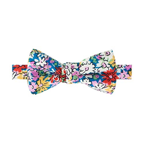 Spring Notion Boy's Cotton Floral Print Bow Tie In Colors Matching David's Bridal, 70-Blue Yellow Medium #TOP24